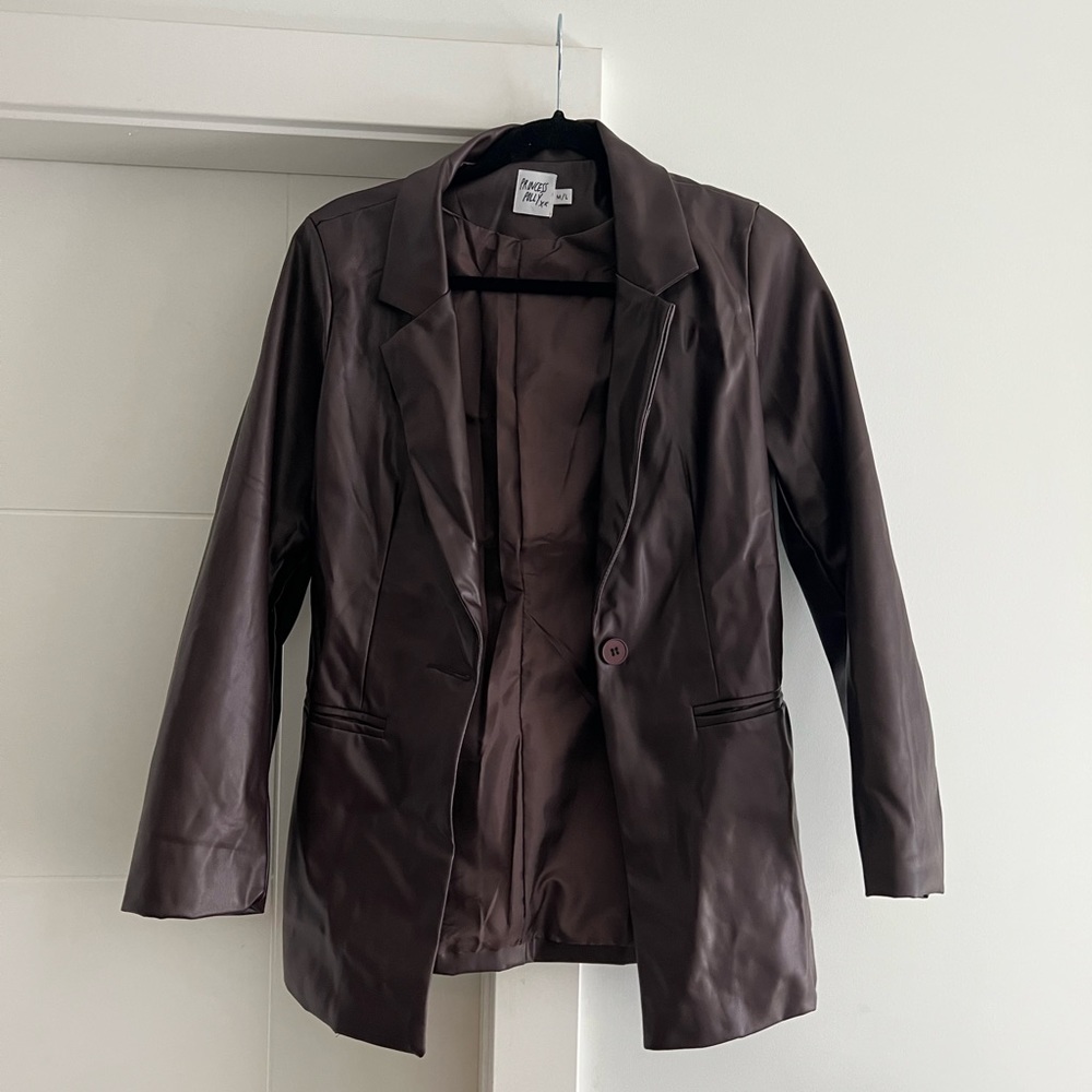 Princess Polly Faux Leather Blazer